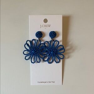 J. Crew Vibrant Blue Floral Earrings